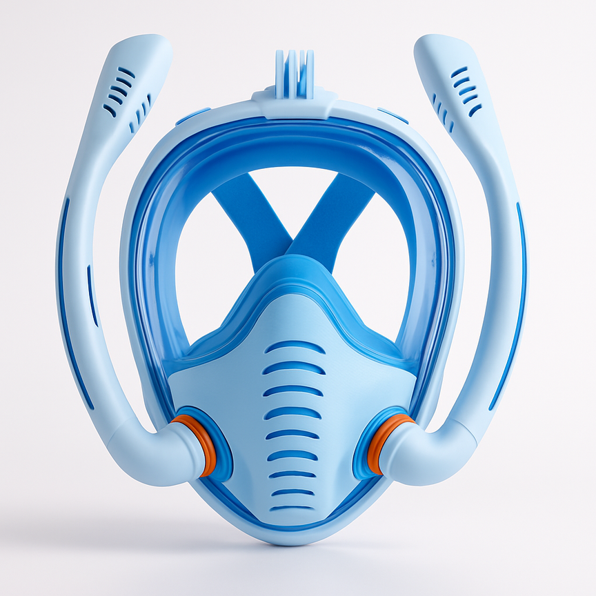 Volledig Droog Snorkelmasker Siliconen Dubbele Buis