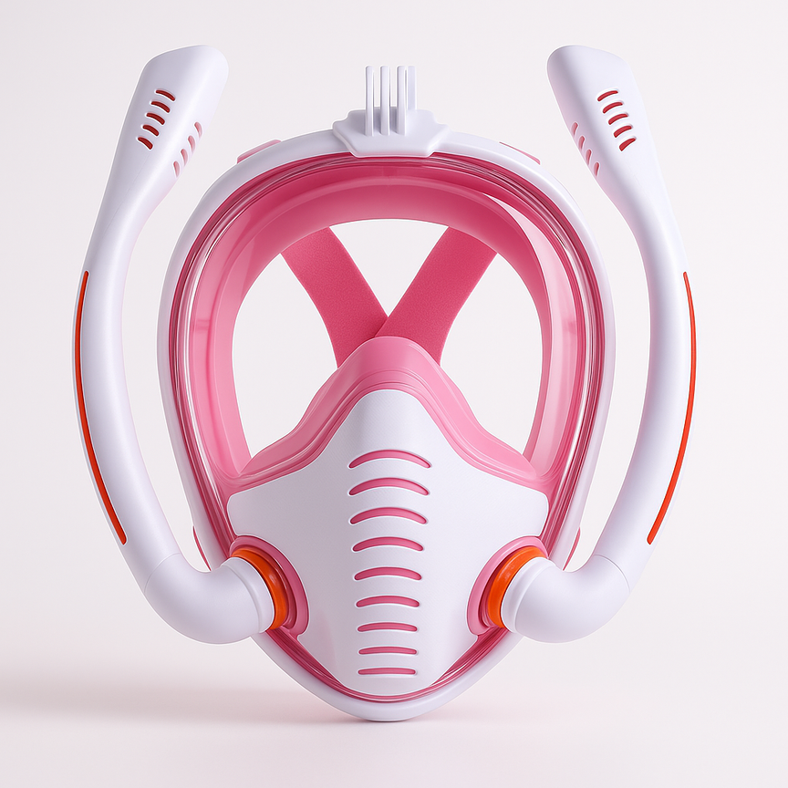 Volledig Droog Snorkelmasker Siliconen Dubbele Buis