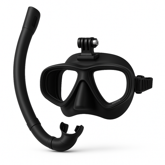 GoPro Duikmasker Set Gehard Glas Anti-Fog Snorkel - Wit/Zwart