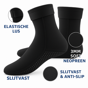 3mm Wetsuitsokken Antislip Surf & Snorkel Sokken - Elastisch & Duurzaam